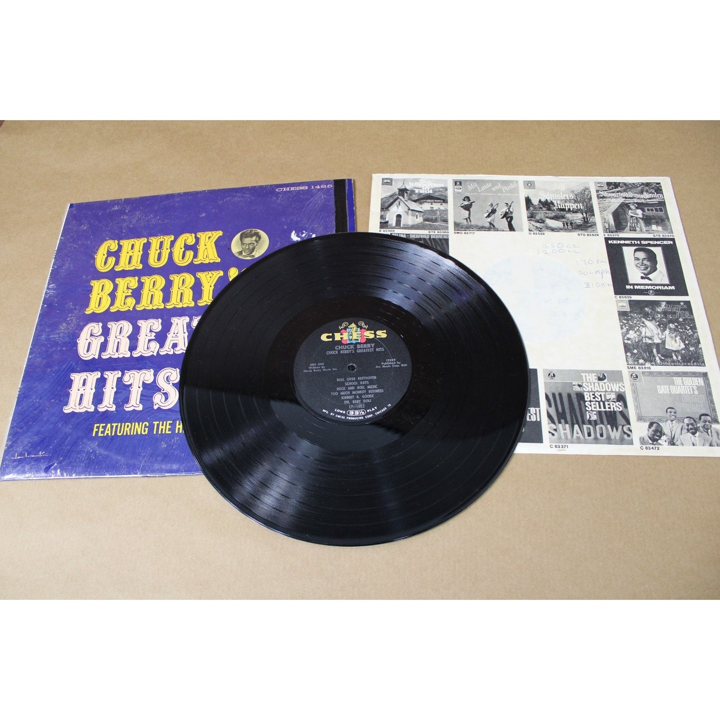 Chuck Berry Greatest Hits LP Vinyl Album Chess 1964 LP-1485 33 1/3 RARE!