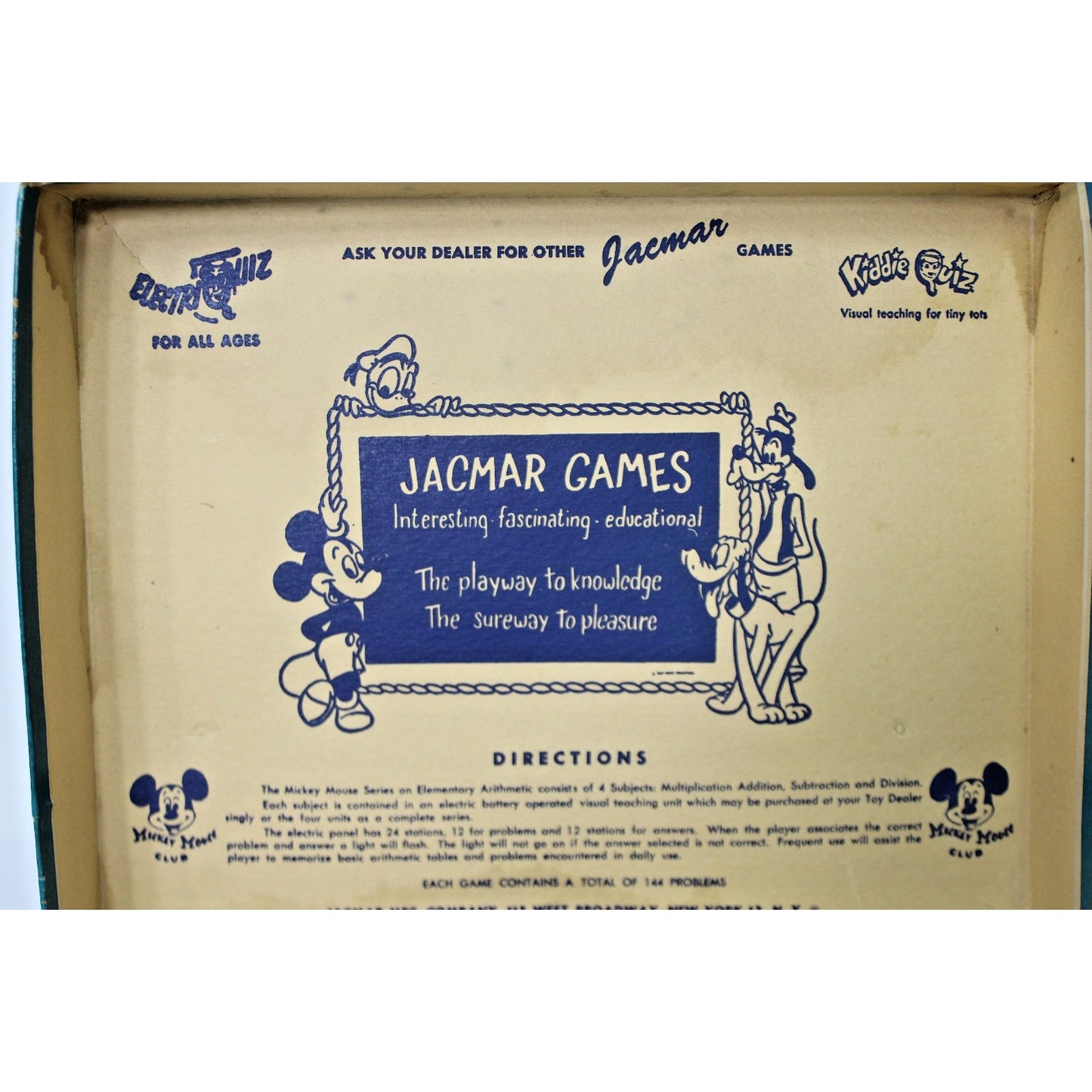 1950s Disney Mickey Mouse Club- Magic Divider Electric Math Game, Vintage in Box