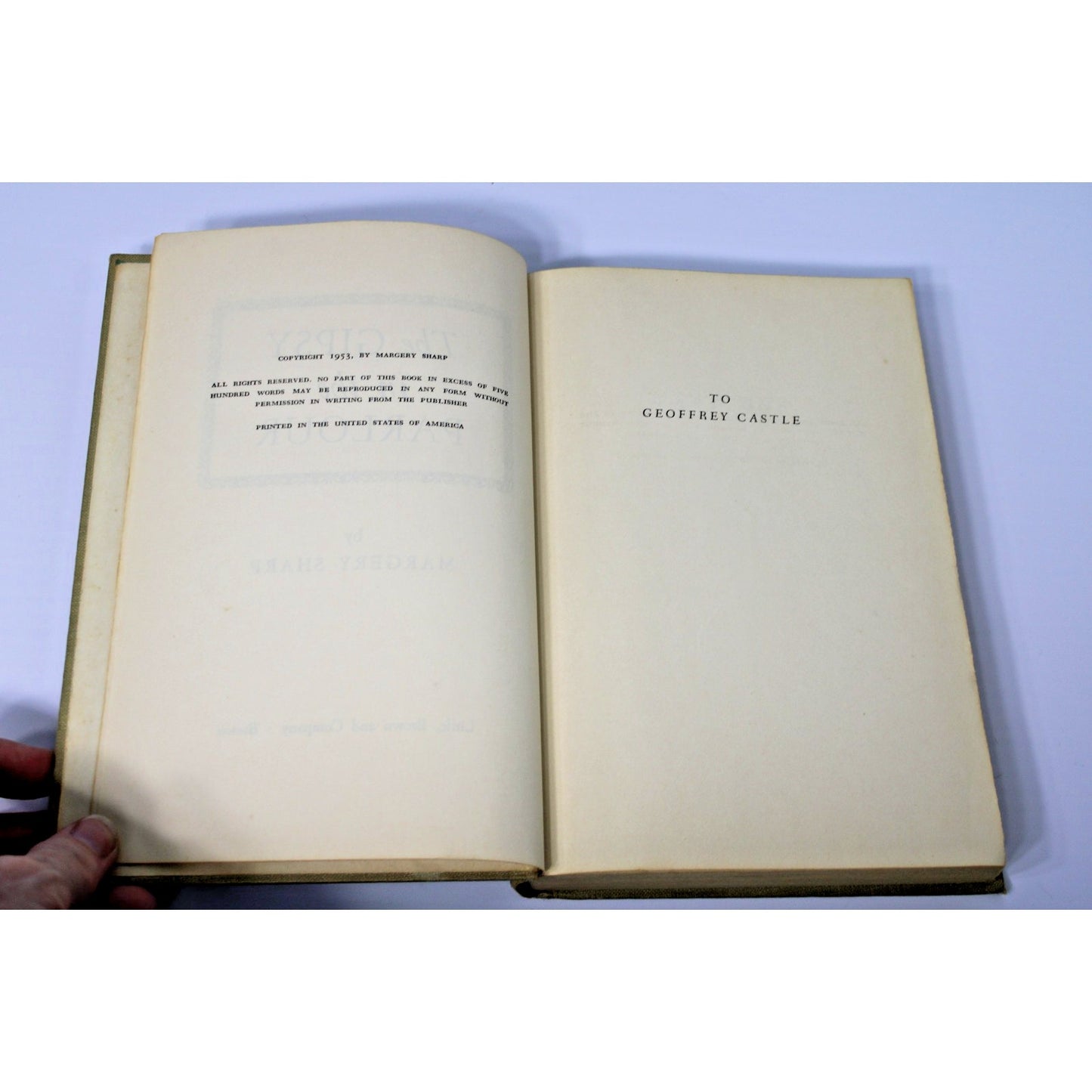 The Gipsy In The Parlour- Margery Sharp, Vintage 1953 Hardcover Novel