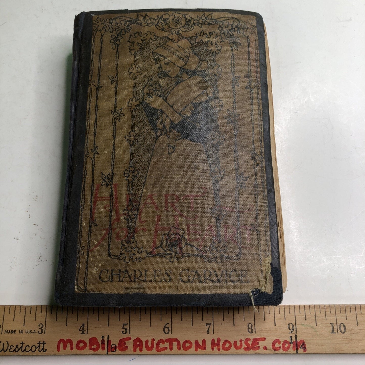 Antique Heart For Heart By Charles Garvice Recased Ex Library 1897 Imperfect HC