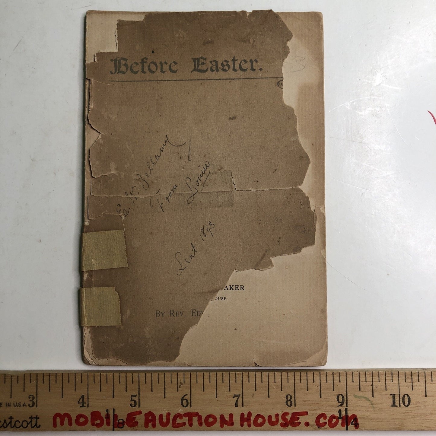 Circa 1893 Booklet BEFORE EASTER by Rev. Edward W. Gilman