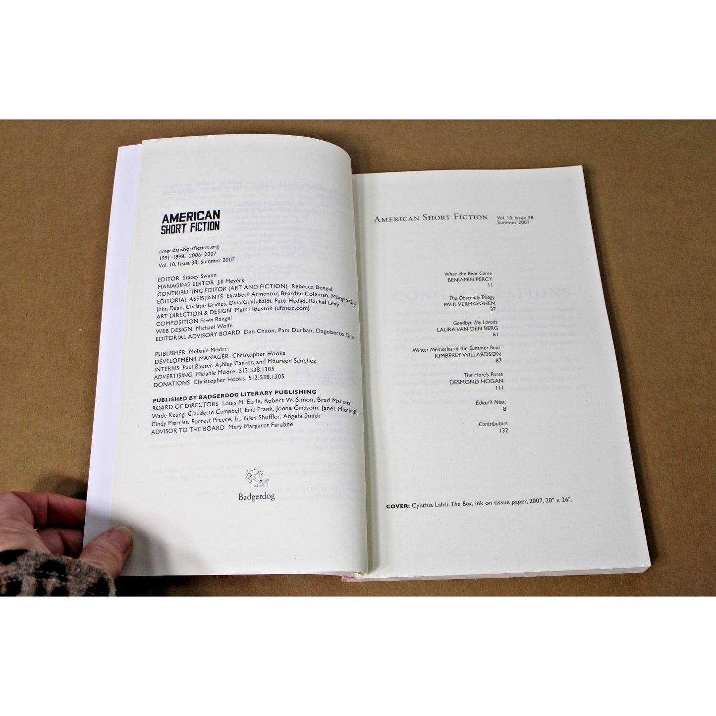 American Short Fiction Magazine Vol. 10 Issue 38 Summer 2007
