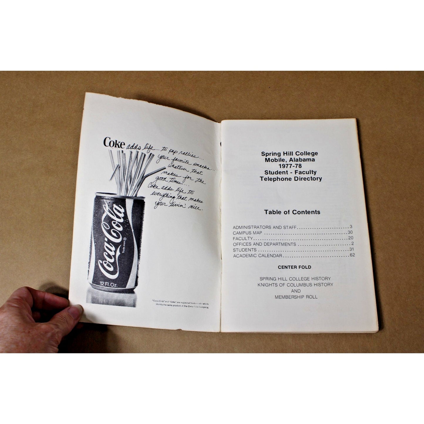 Spring Hill College Campus Directory Mobile, Alabama Jesuit 1977-78