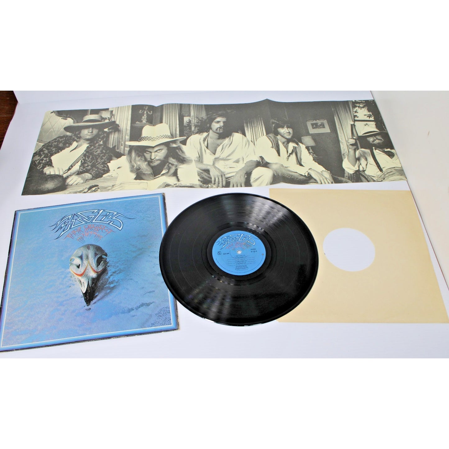 The Eagles- Their Greatest Hits 1971-1975 LP Asylum 6E-105 Embossed, Rare Poster