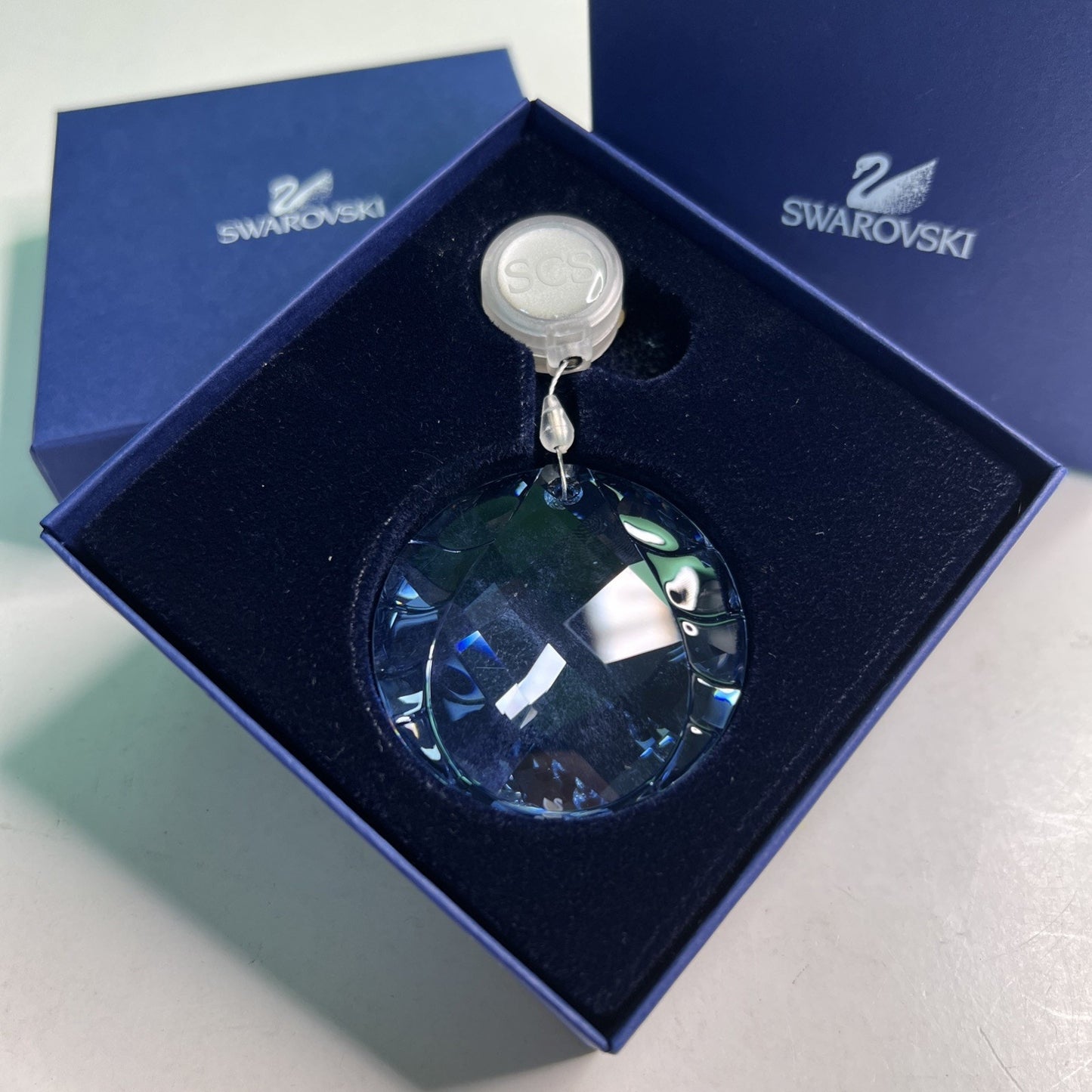 Swarovski Crystal Window Gem Ornament SCS Water Blue 905545 2009 New Member