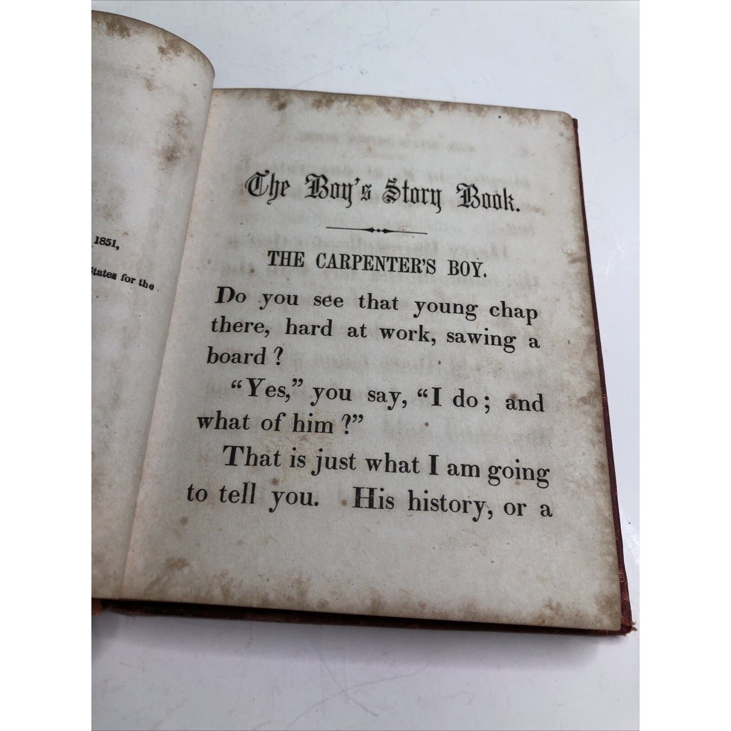 Antique BOY’S STORY BOOK by Francis C. Woodworth 1851 Theodore Thinker’s Tales