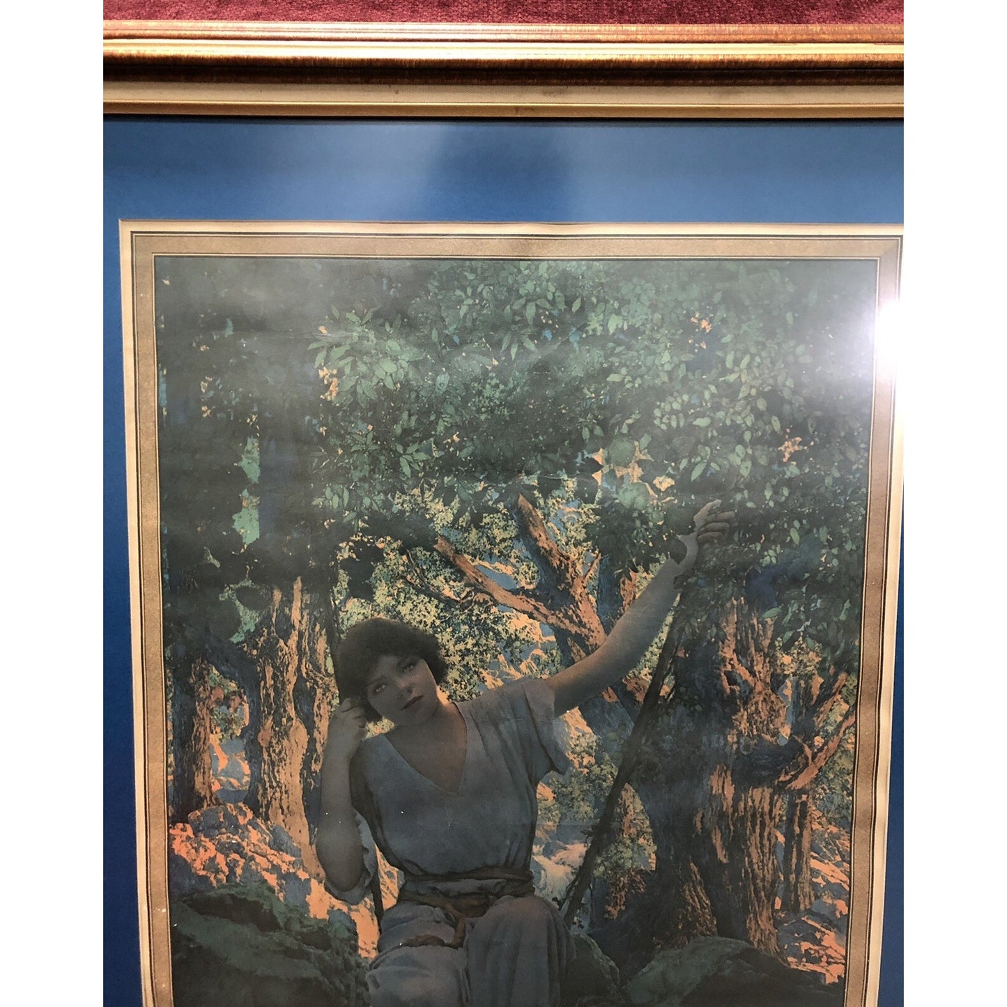 1924 Maxfield Parrish DREAMLIGHT Print 40”x28” Framed Edison Lamp Works GE