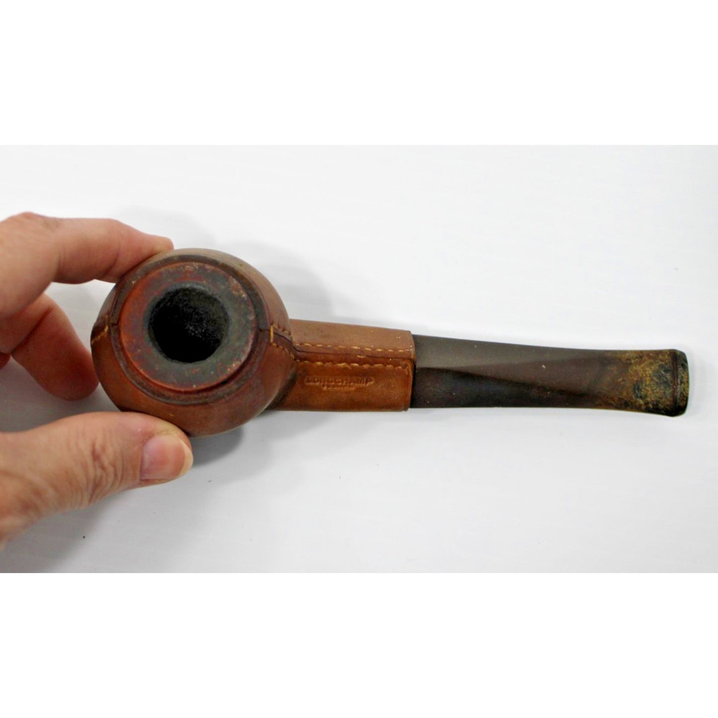 4 Vintage Longchamp Leather-Clad Pipes in Keepsake Box, All Marked