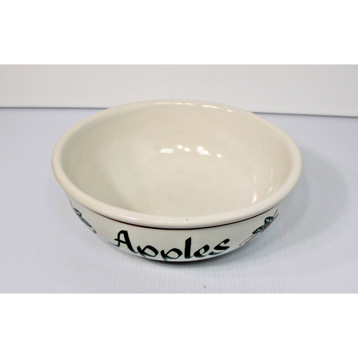 Vintage Chaparral Pottery Large "Apples" Bowl Country Fruits 11.5" Centerpiece