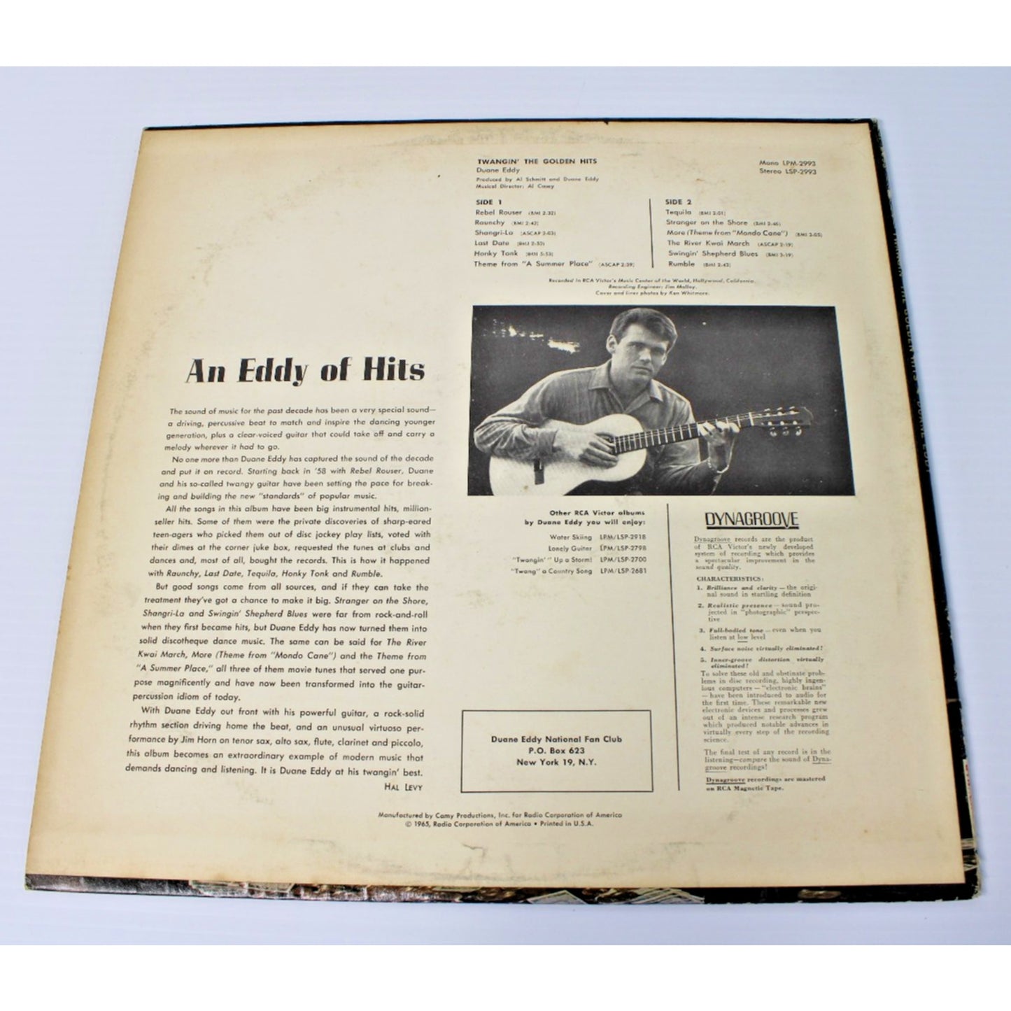 Duane Eddy- Twangin' The Golden Hits, Rebel Rouser 1965 RCA LSP-2993 Stereo- VG+