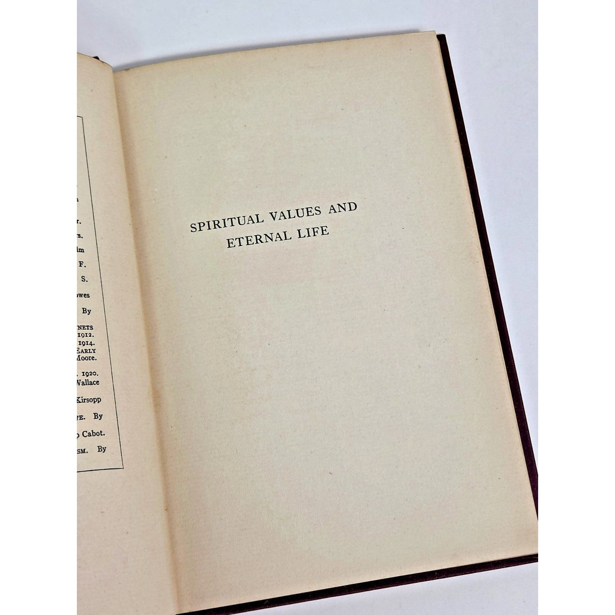 1927 First Edition Spiritual Values & Eternal Life Harry Emerson Fosdick Harvard
