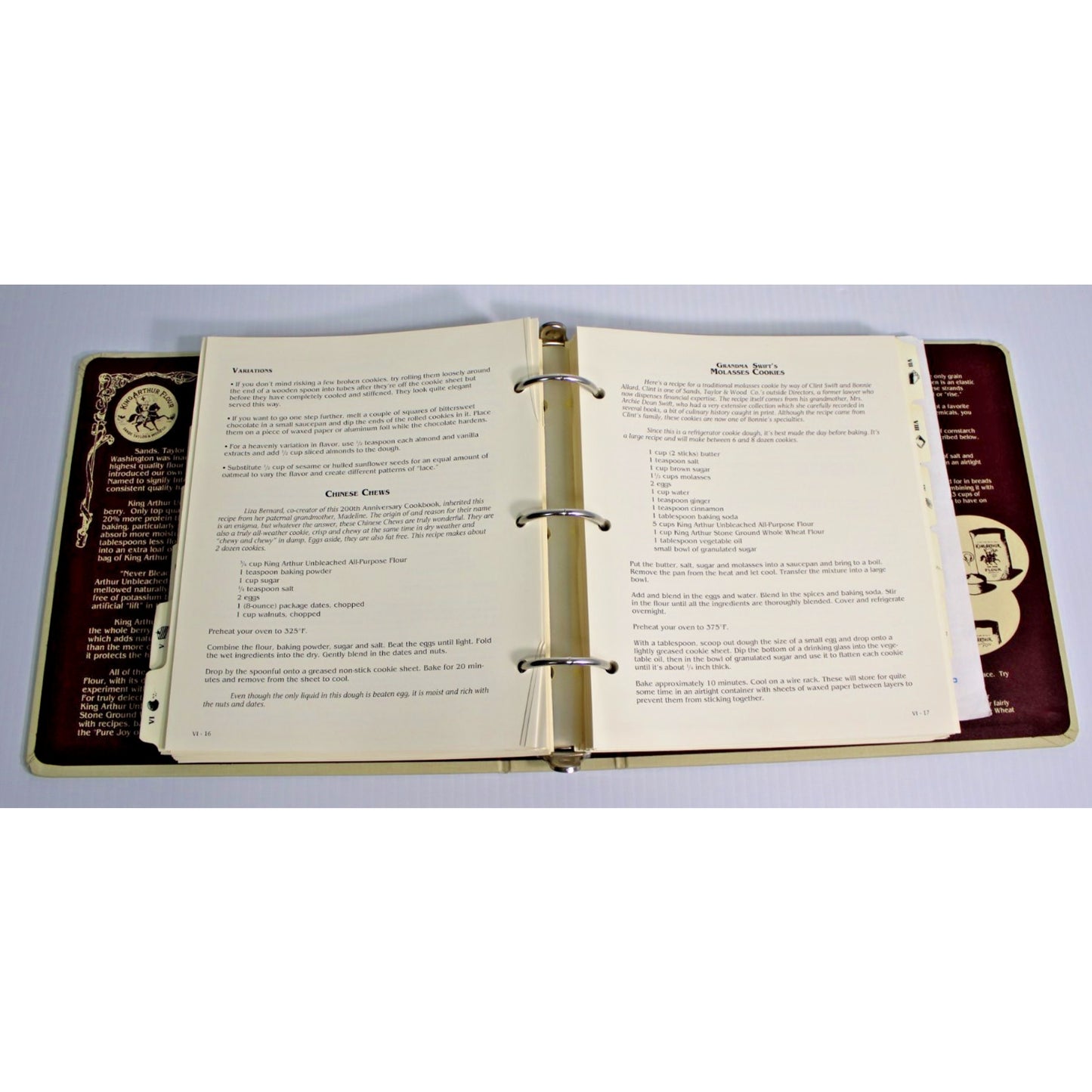 King Arthur Flour 200th Anniversary Cookbook Binder 1990 Brinna Sands Excellent!