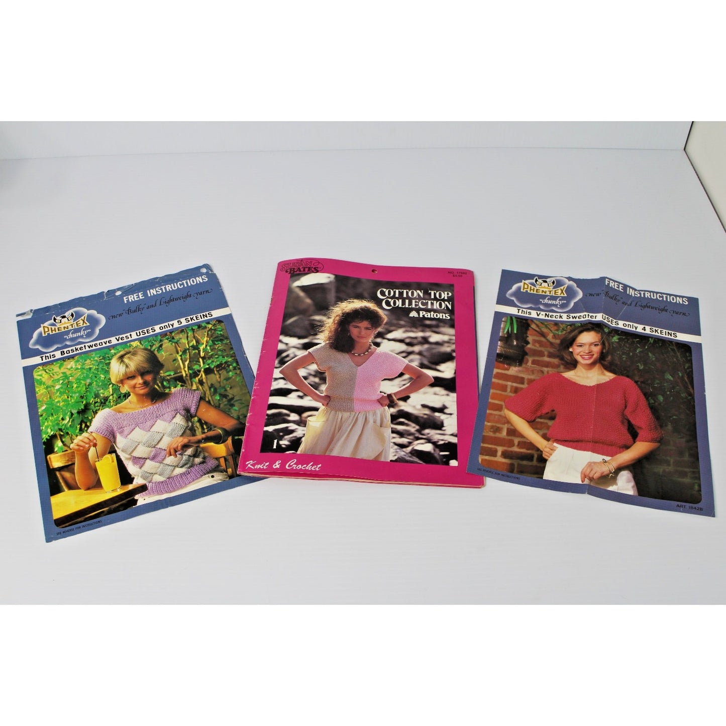 Vintage 1984 Susan Bates #17682 Knit Crochet 12 Patterns 24pg Booklet + 2 Bonus