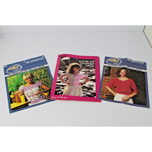 Vintage 1984 Susan Bates #17682 Knit Crochet 12 Patterns 24pg Booklet + 2 Bonus