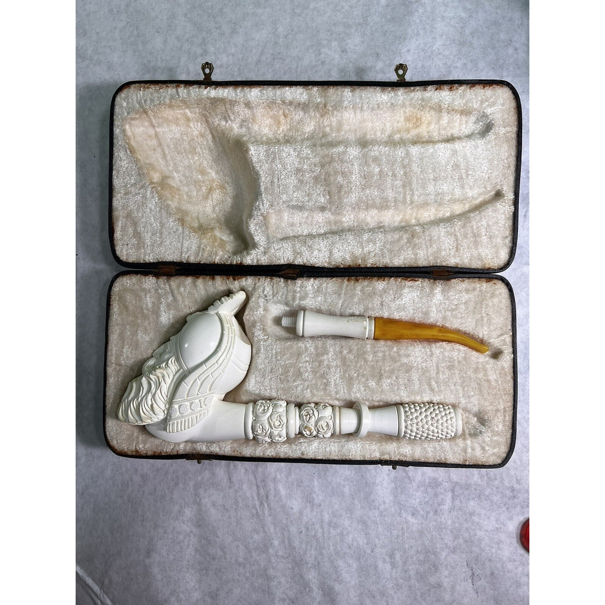 HUGE Vintage Turban Sultan Meerschaum Pipe never used VGC 15 inches long