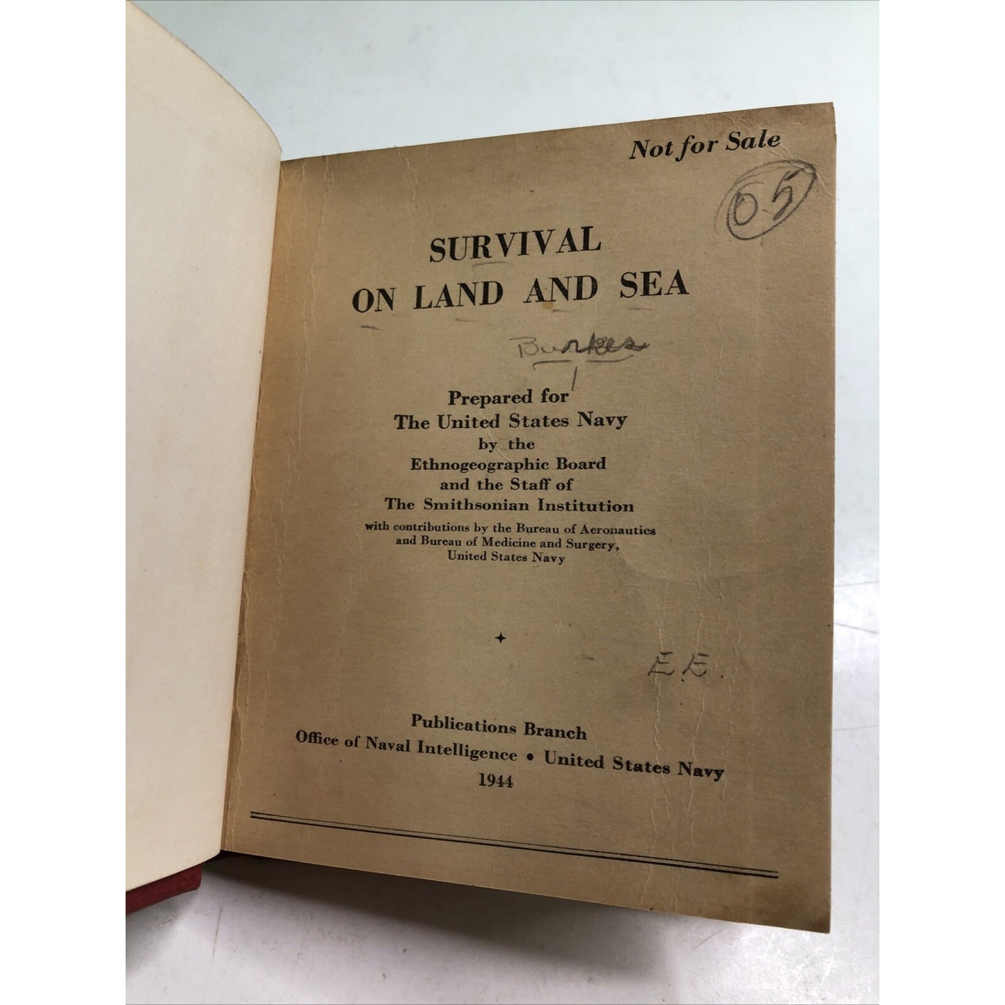 1944 HC Survival on Land and Sea by Smithsonian Naval Intelligence US Navy Illus