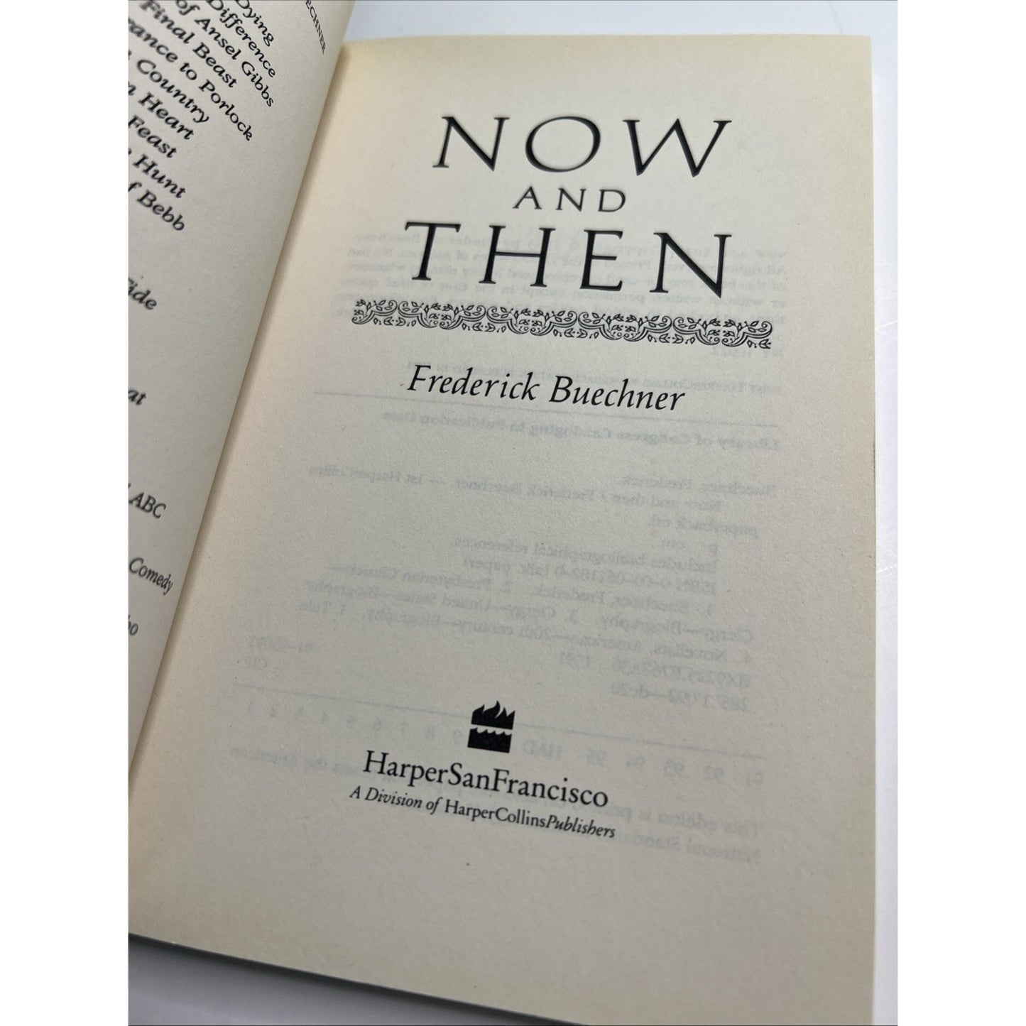 Now and Then: A Memoir of Vocation by Frederick Buechner (1991, Trade Paperback)