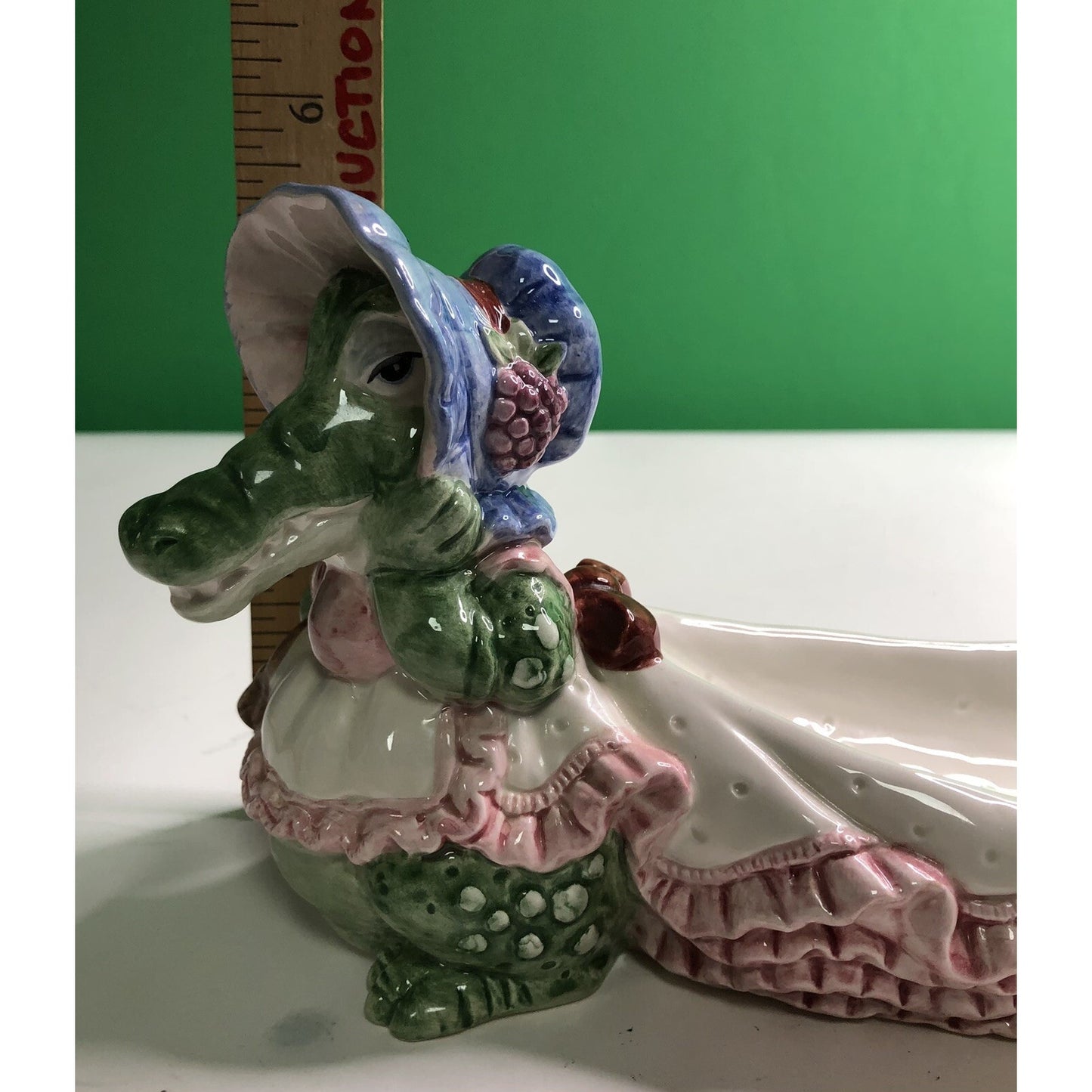 Vintage 1991 FITZ & FLOYD Alligator & Frog Candy Dish Cracker Tray Adorable