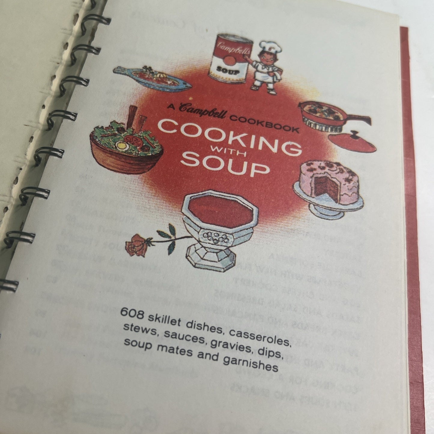 Vintage 1970 Cooking With Soup A Campbell Cookbook Spiral Bound Hardcover