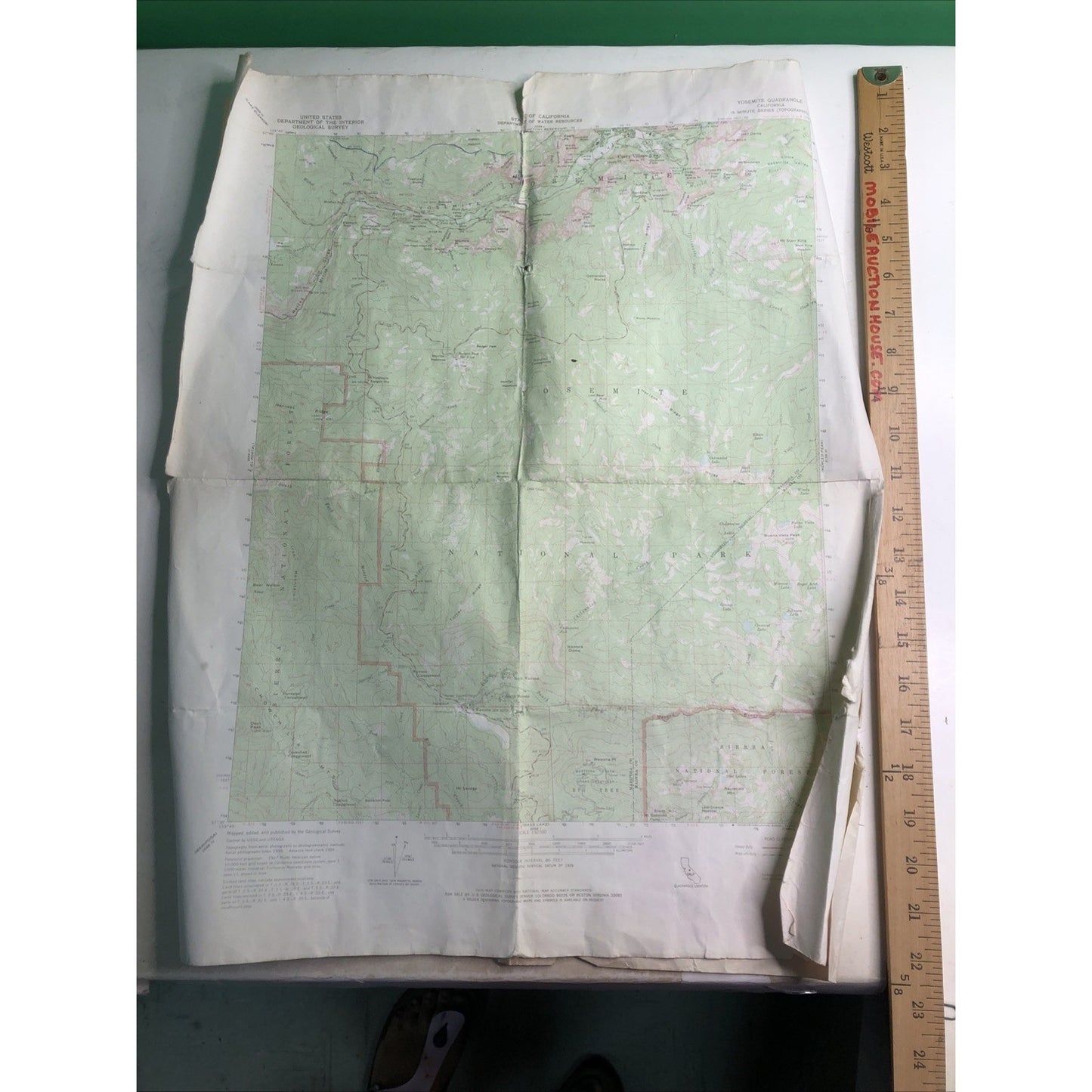 Lot 2 Topographical Maps California Yosemite National Park USGS 1956 - 17”x22”