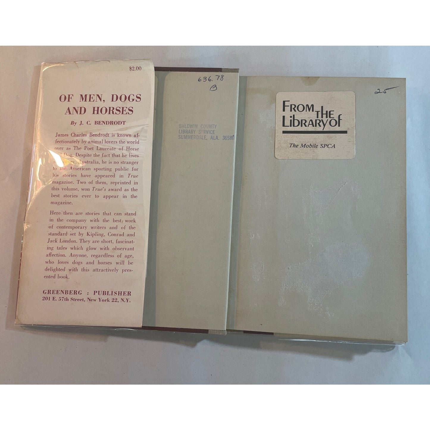 Of Men, Dogs & Horses by J.C. Bendrodt (Hardcover, 1952) - RARE - First Edition