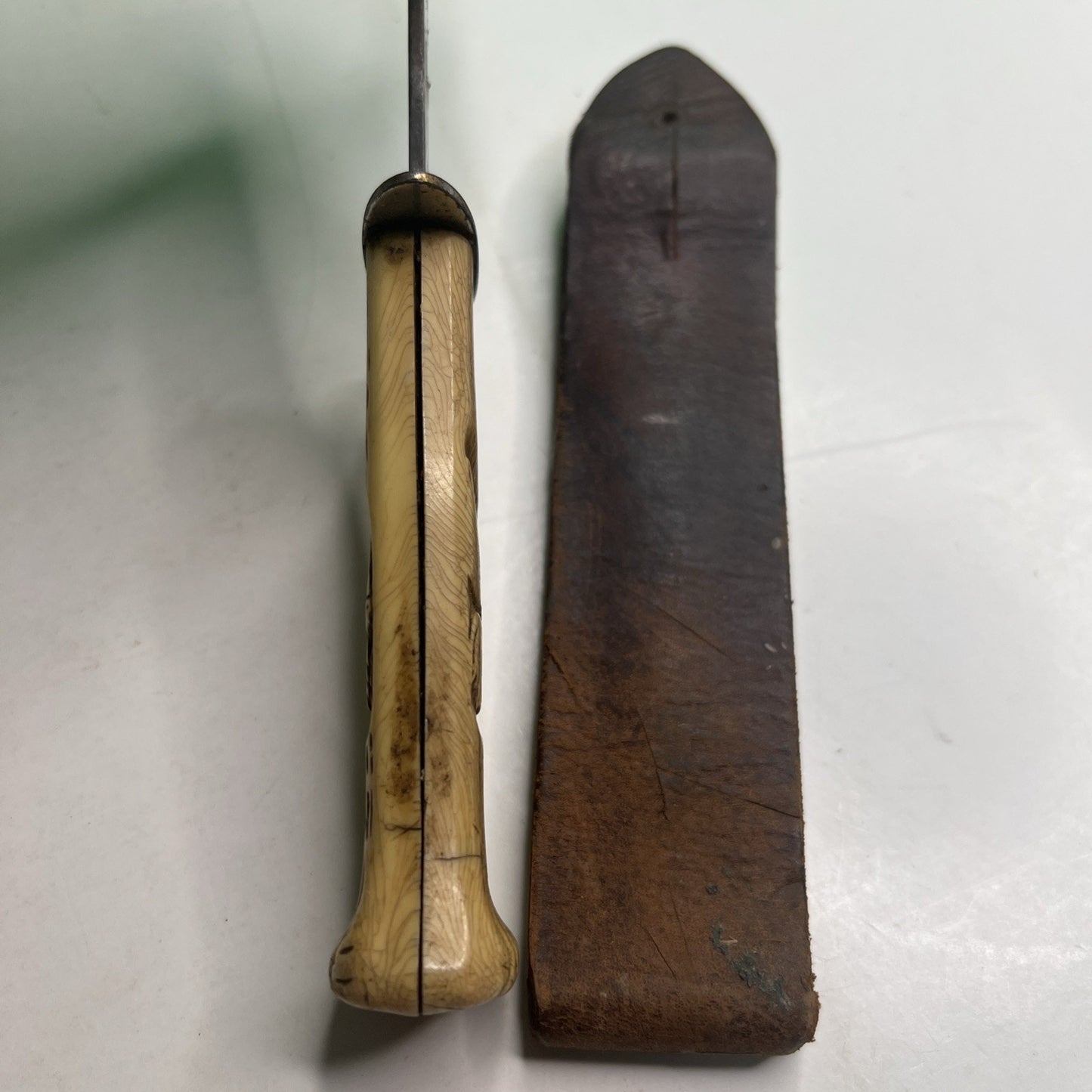 COLONIAL Prov. USA ELK Fixed Blade HUNTING KNIFE with Sheath Vintage