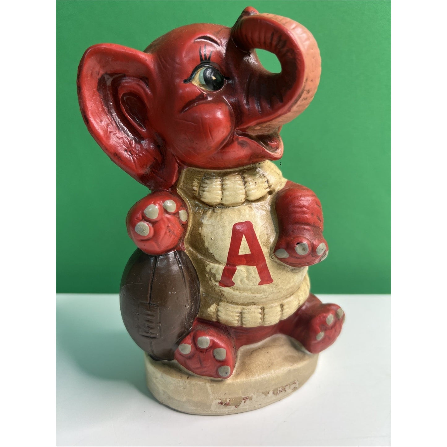 Vintage QUINCO New Orleans Elephant Bank Alabama Crimson Tide Football Ceramic