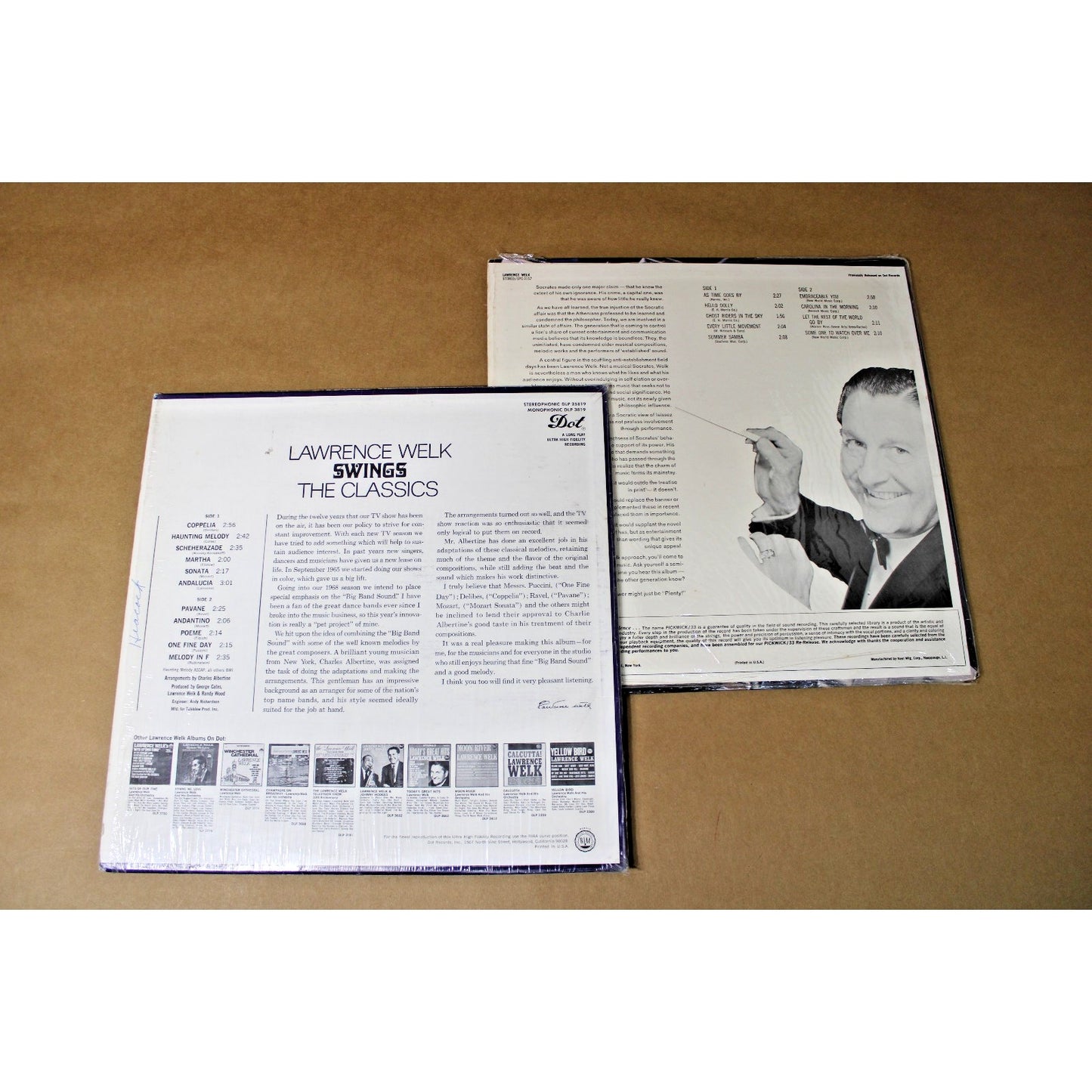 Lot of 2 Lawrence Welk Albums, Easy Listening, Mood Music, 1960s Swing/ Big Band