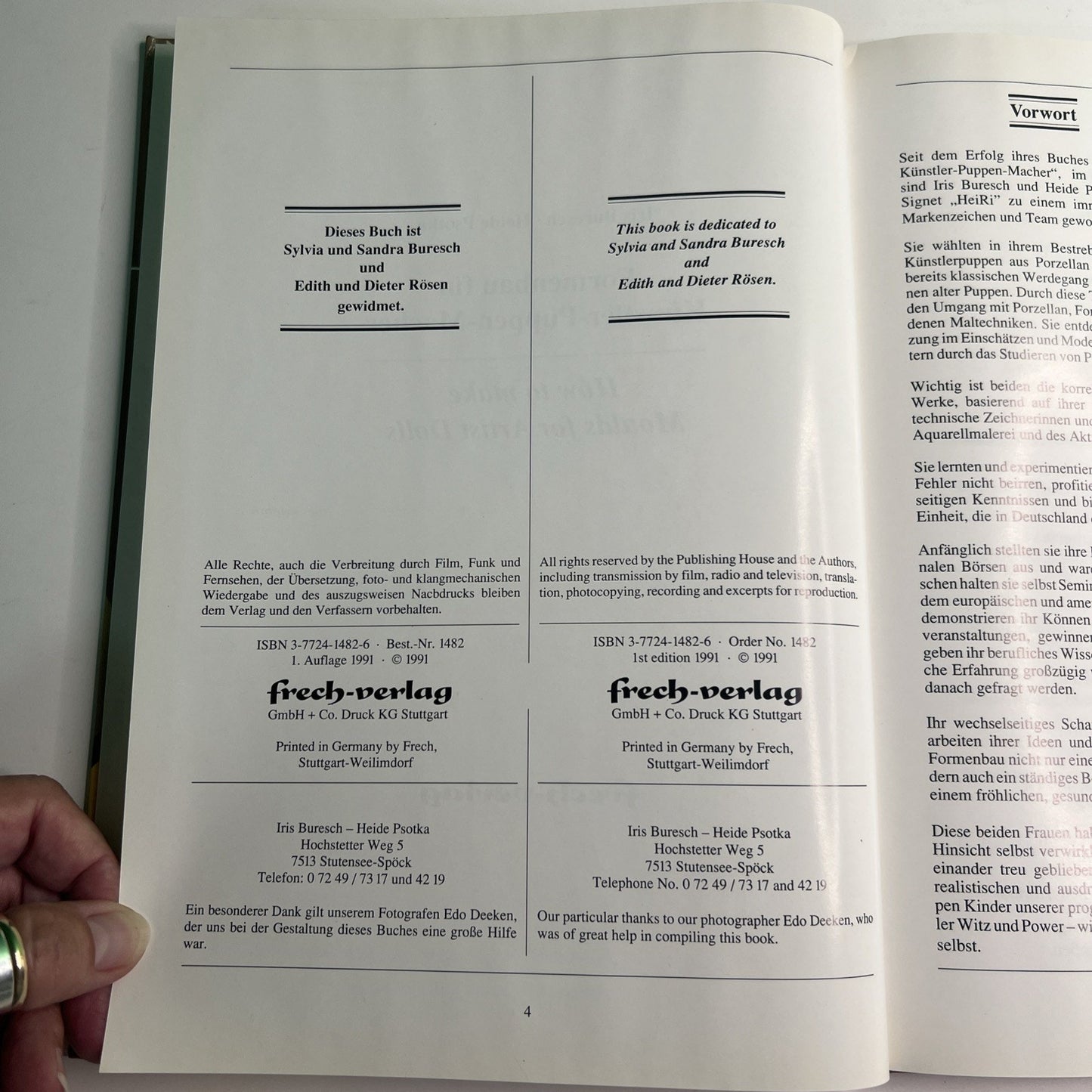 How To Make Artist Doll Moulds By Iris Buresch Heide Psotka 1991 German/English