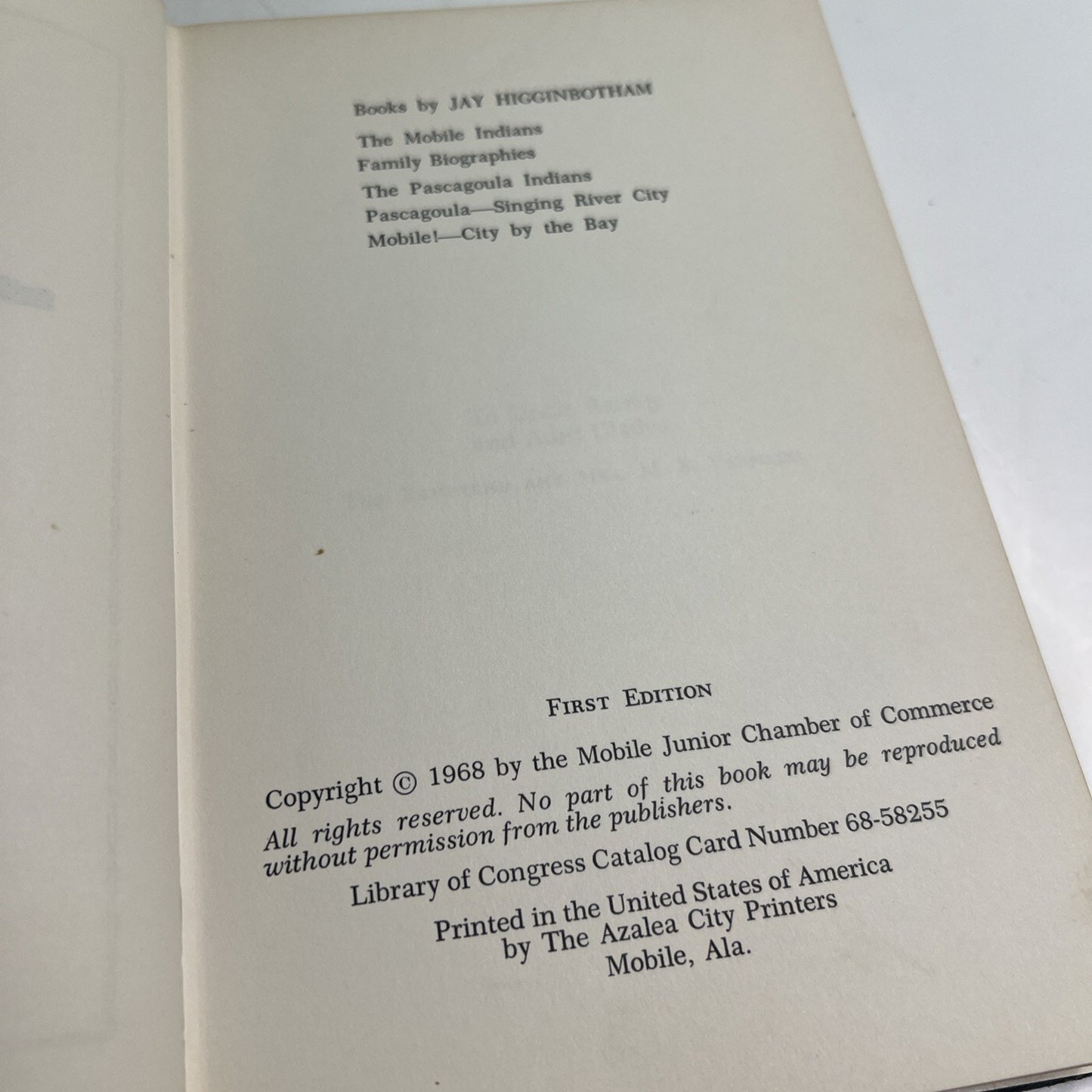 Jay Higginbotham MOBILE CITY BY THE BAY Signed By Author 1968 HC DJ AL 1st Ed.