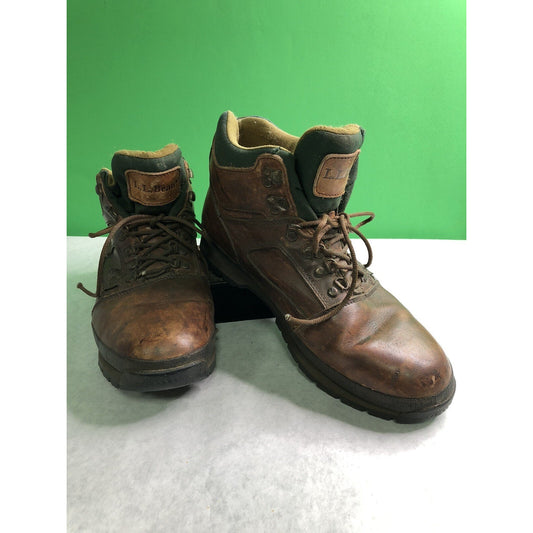 Vintage L L Bean Goretex Brown Leather Hiking Boots Mens Size 13M Knife Edge