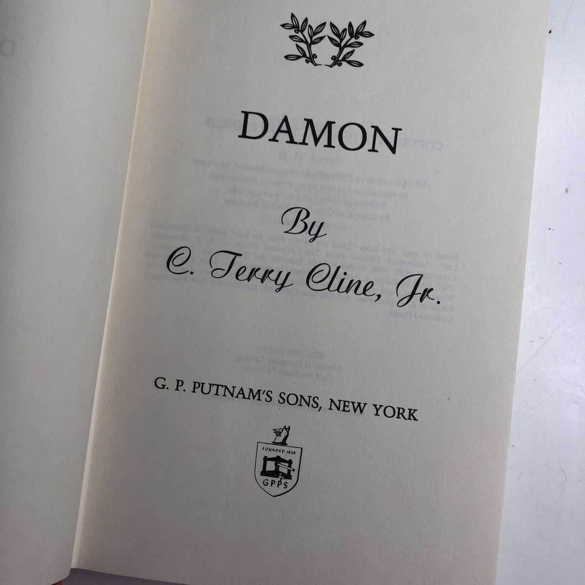 Damon by C. Terry Cline, Jr. 1st Edition 1975 Third Impression Signed HC DJ