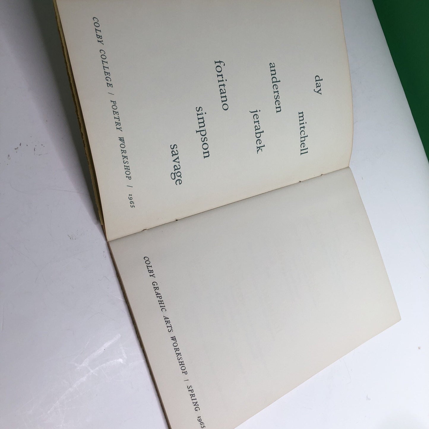 1965 Colby College Poetry Workshop Graphic Arts Day Mitchell Andersen Jerabek