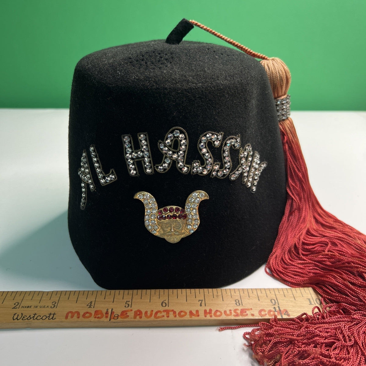Vintage Shriners Fez Masonic Hat Al Hassan Pin Tassel Harry M. Osers Co. NY