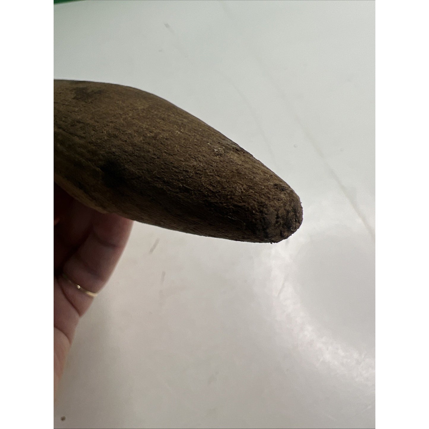 Antique Tool Dibble Pestle Muddler Wood Base Metal Ball Handle