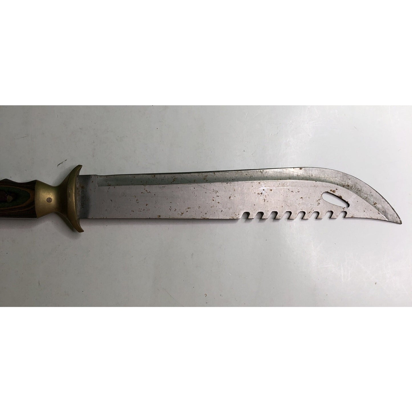 Stainless Steel Blade Brass Handle Bowie Collectible Knife Full Tang 16 In Long