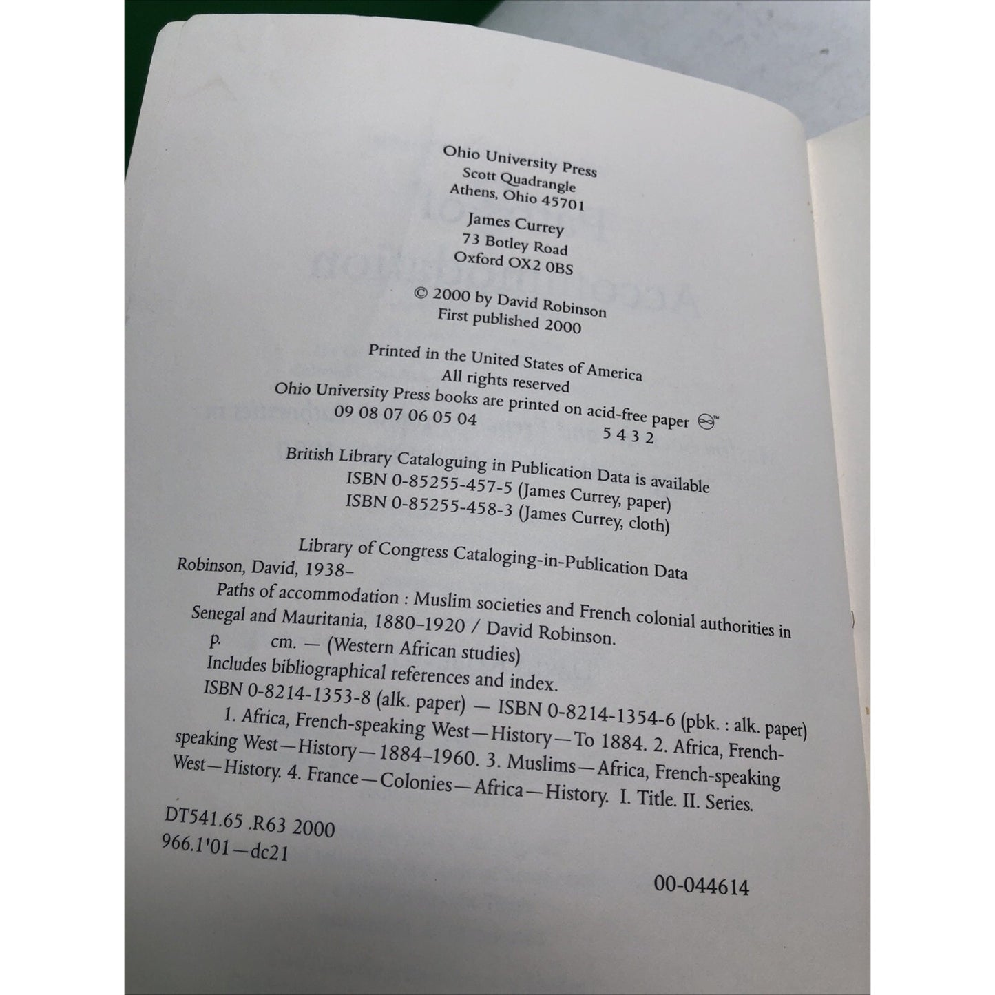 Paths of Accommodation: Muslim Societies & French Colonial Authorities Robinson