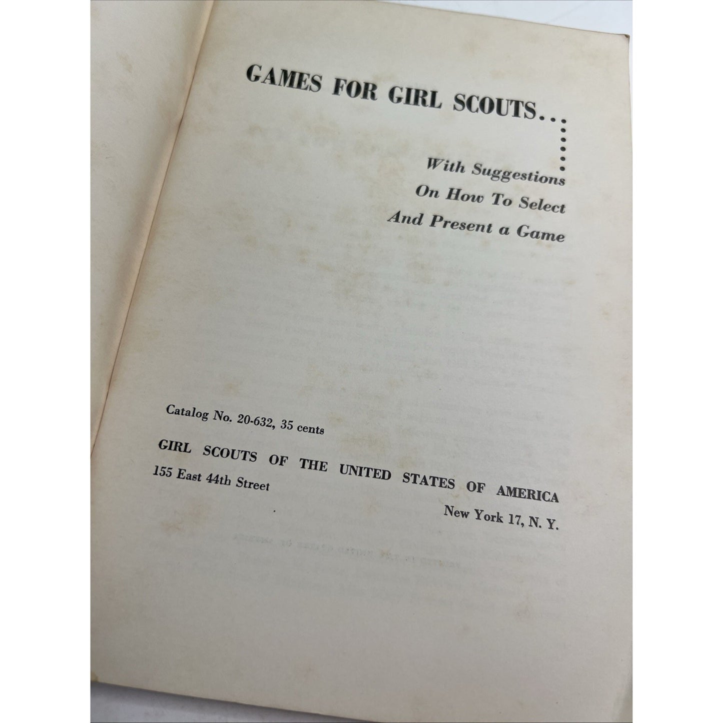Vintage 1949 GAMES for Girl Scouts of America Booklet GSA 82 pages PB