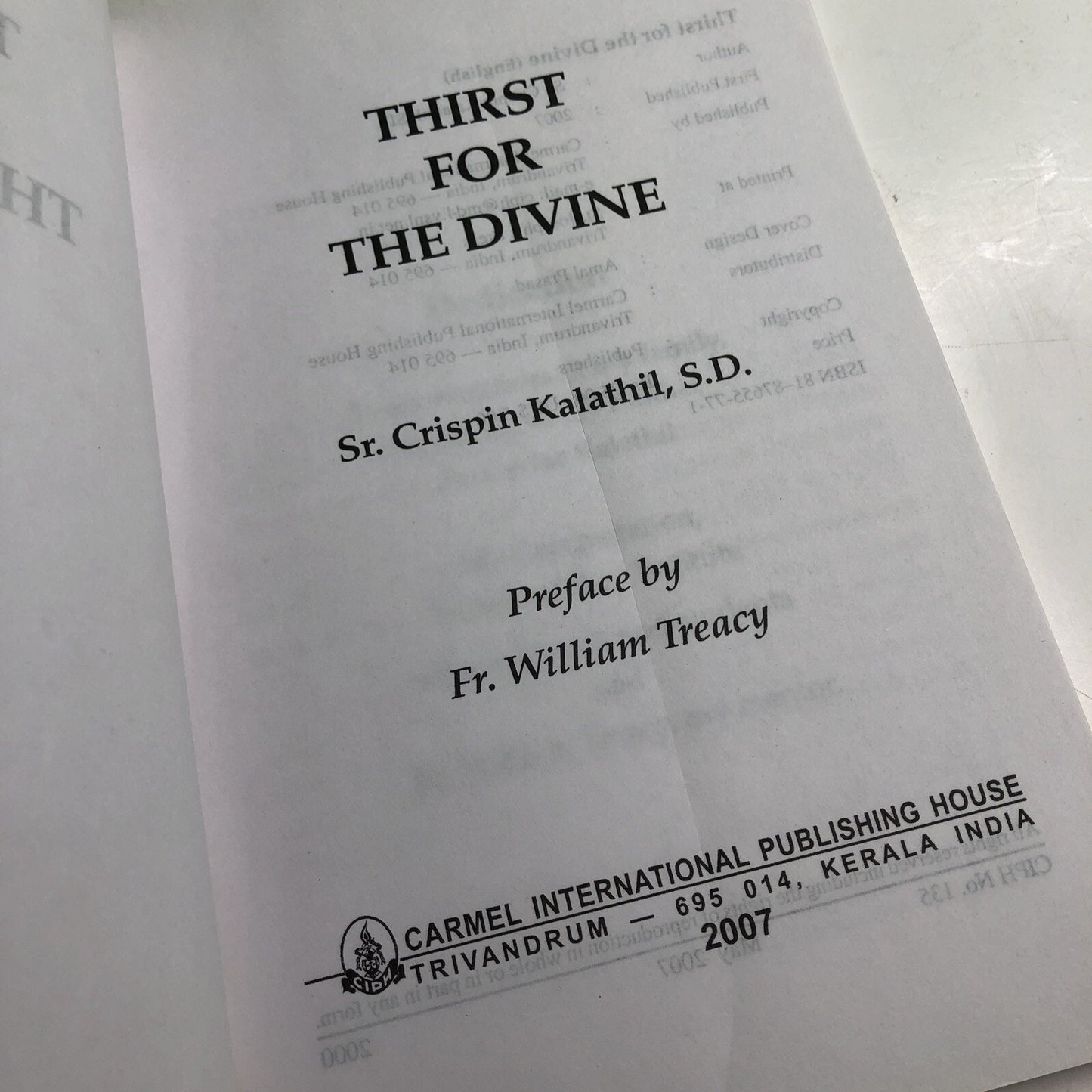 2007 Thirst For The Divine Sr. Crispin Kalathil Cover Damage PB India
