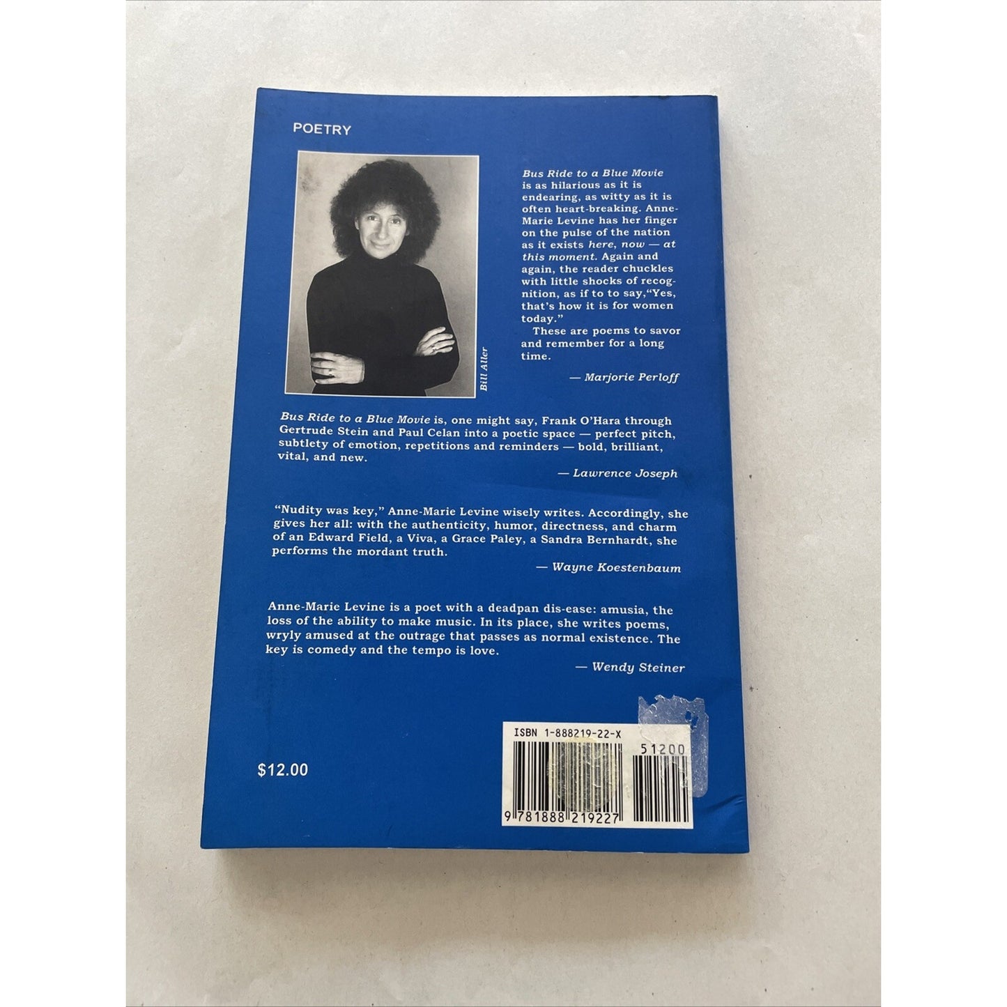 Bus Ride to a Blue Movie POEMS by Anne-Marie Levine 2003 AUTHOR SIGNED Paperback