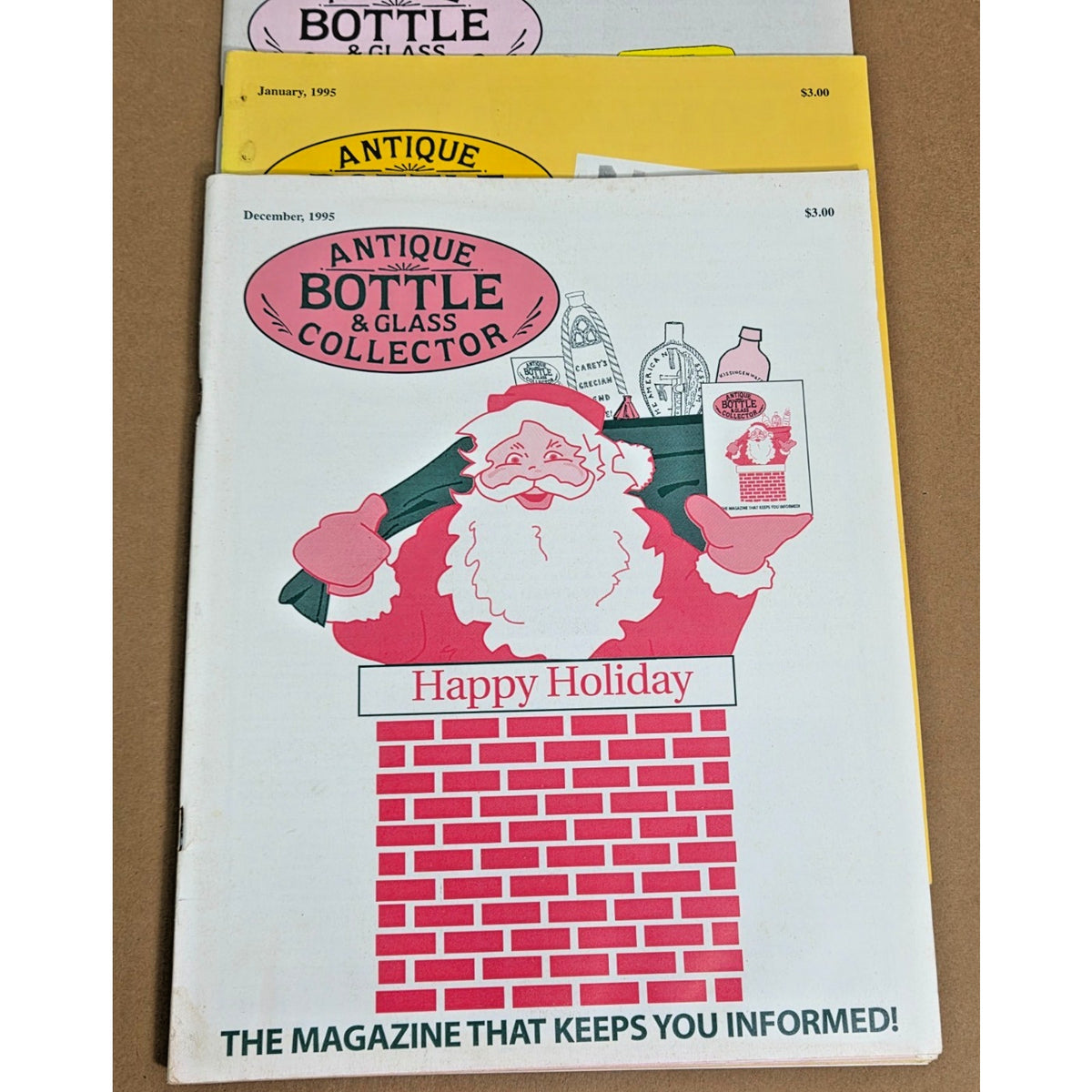 Vintage Antique Bottle & Glass Collector Magazine Lot 1995 Run Set of 11 Issues