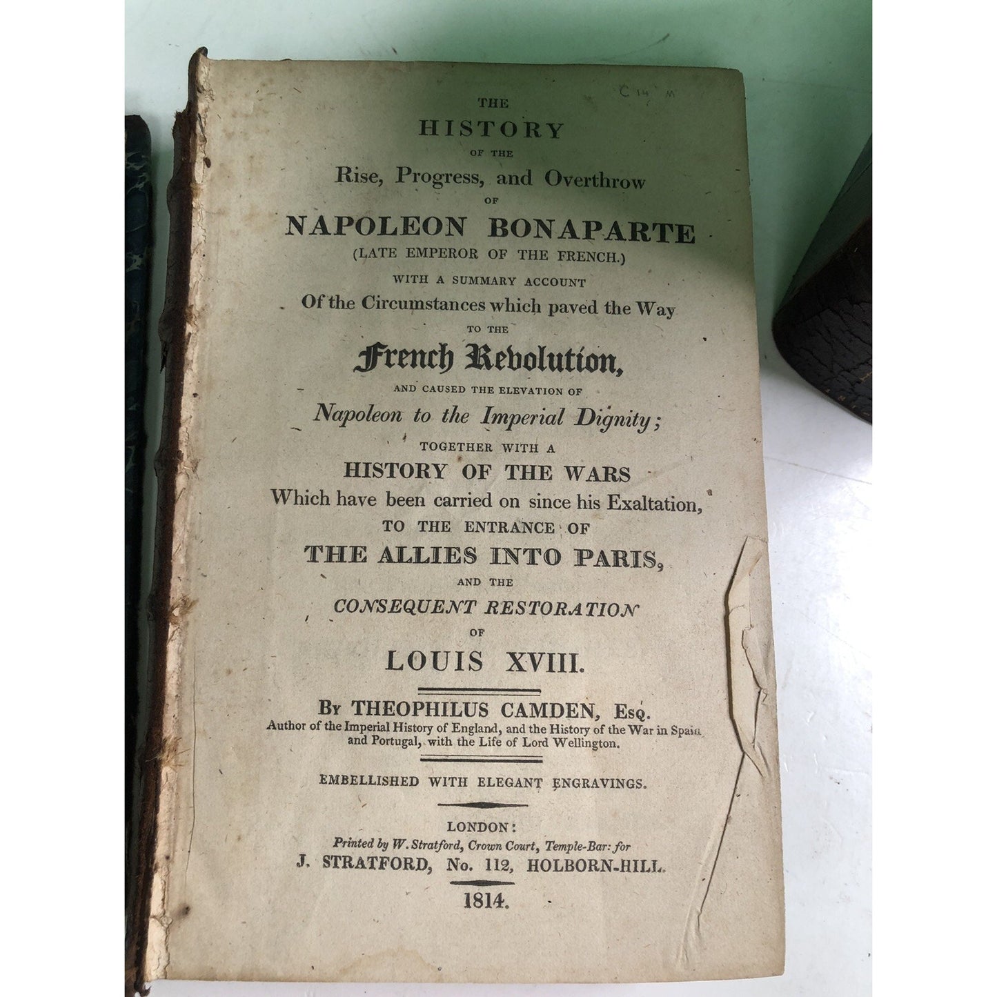 1814 Vols. 1 & 2 History of Rise Progress Overthrow NAPOLEON BONAPARTE Camden