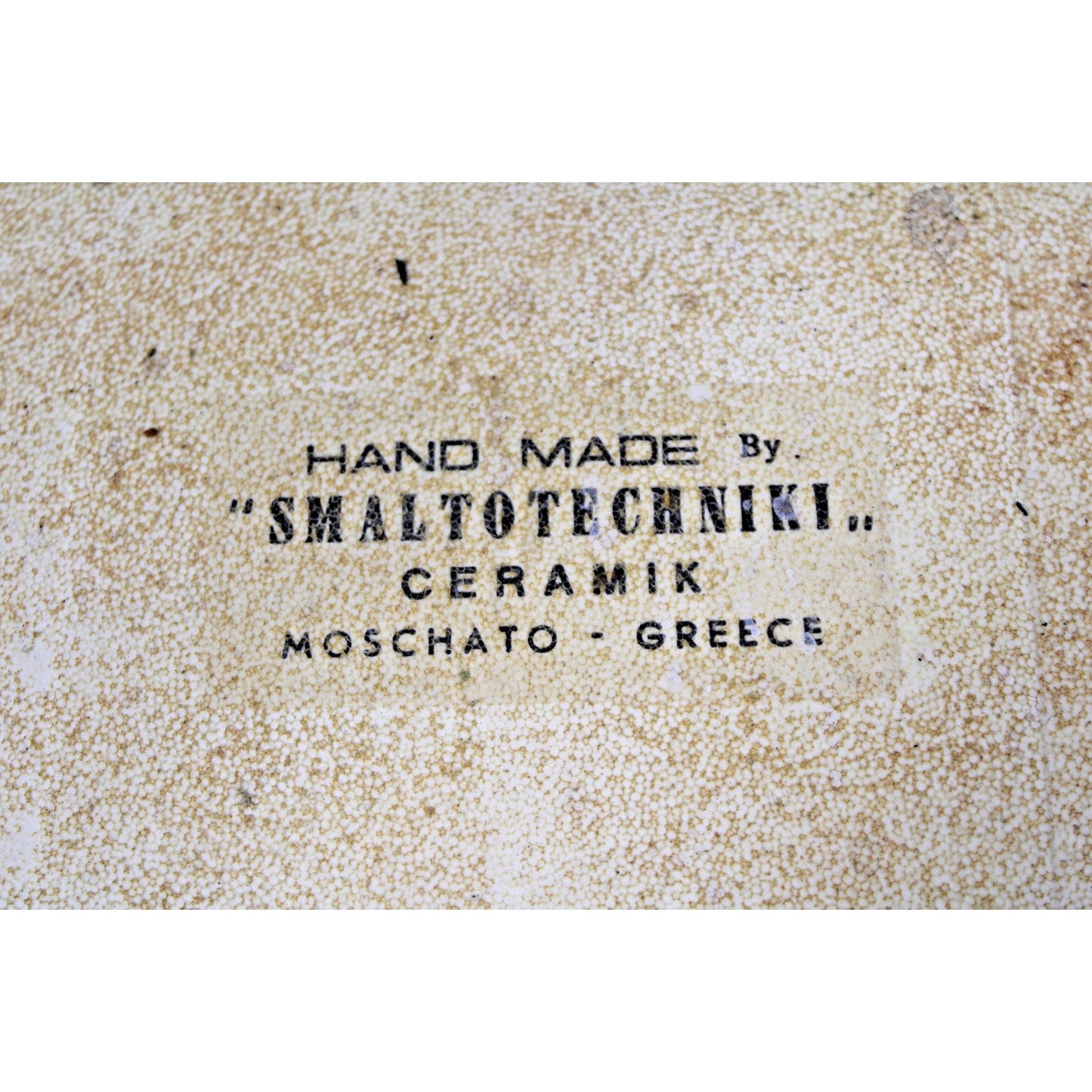Vintage Hand Made Art Tile By Smaltotechniki Ceramik Moschato Greece 6x6" Blue