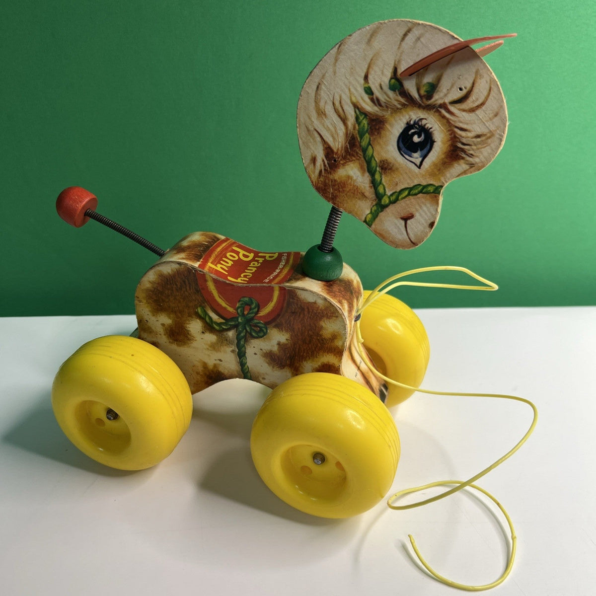 1965 Prancy Pony #617 Fisher Price Clippity Clop Horse Sound Pull Toy Bouncy