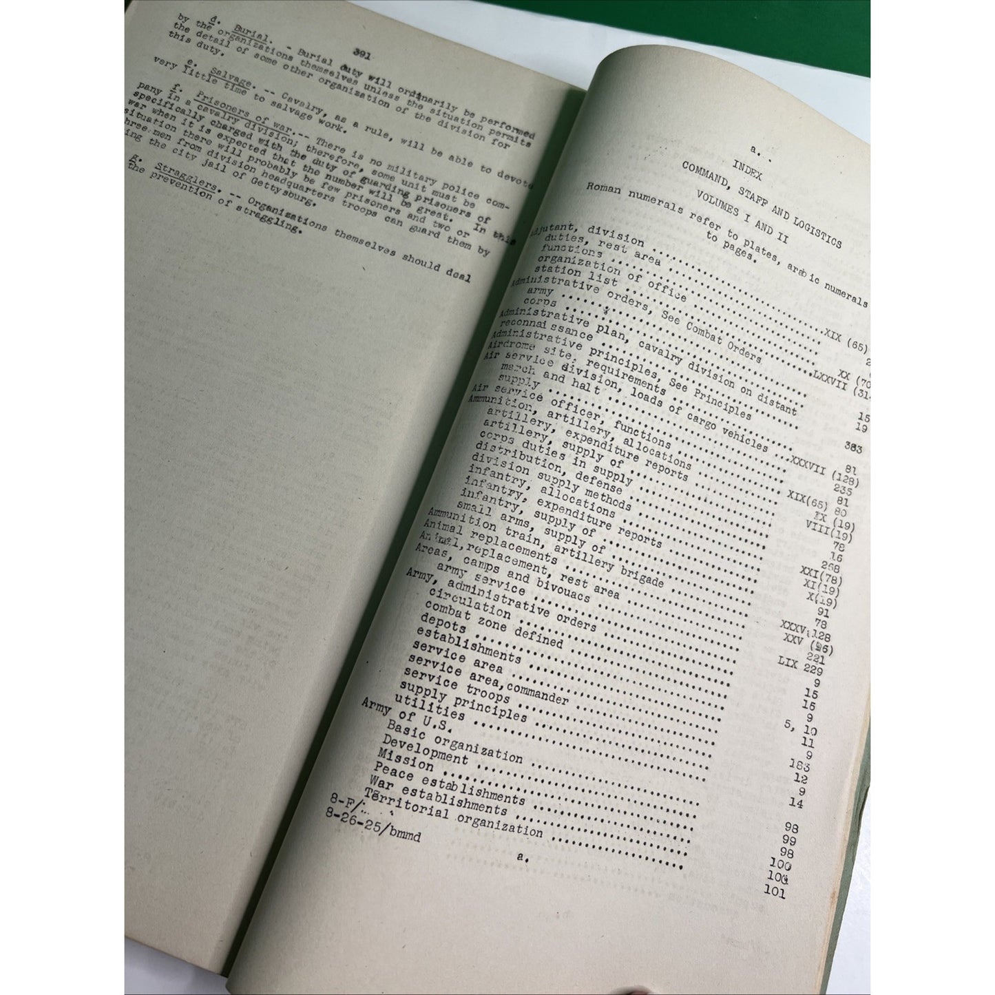 Command, Staff & Logistics Vol 2 Fort Leavenworth Kansas 1925 General Service
