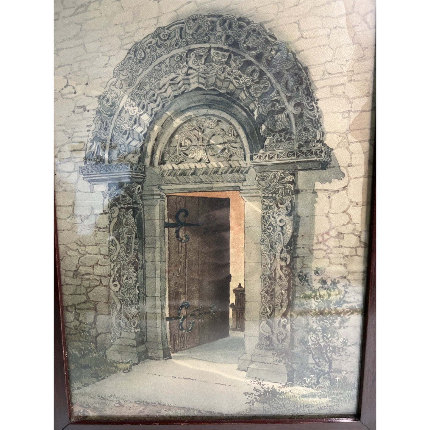 1894 Hand Tinted Archway Kilpeck Herefordshire P. Fletcher Watson 1842-1907