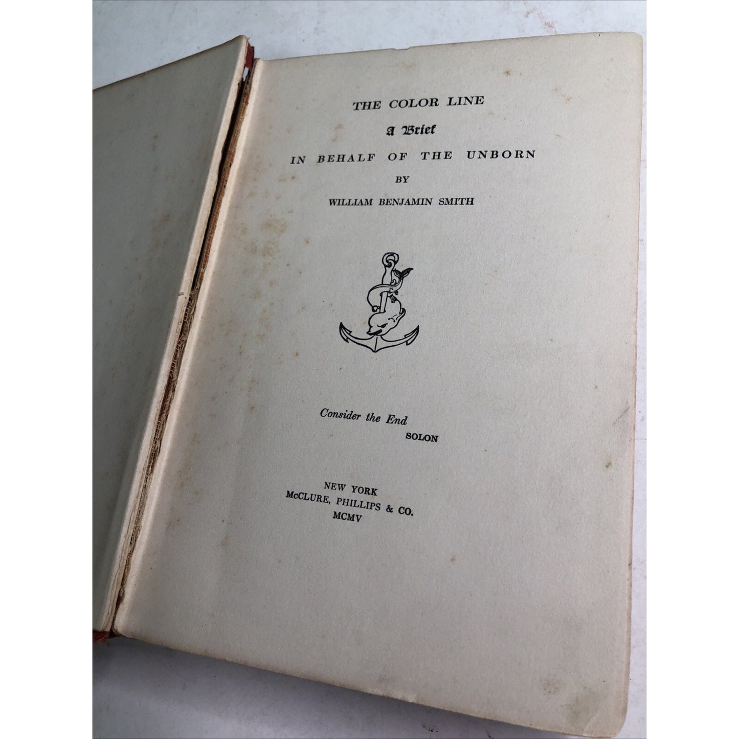 The Color Line A Brief on Behalf of the Unborn 1905 HC by William Benjamin Smith