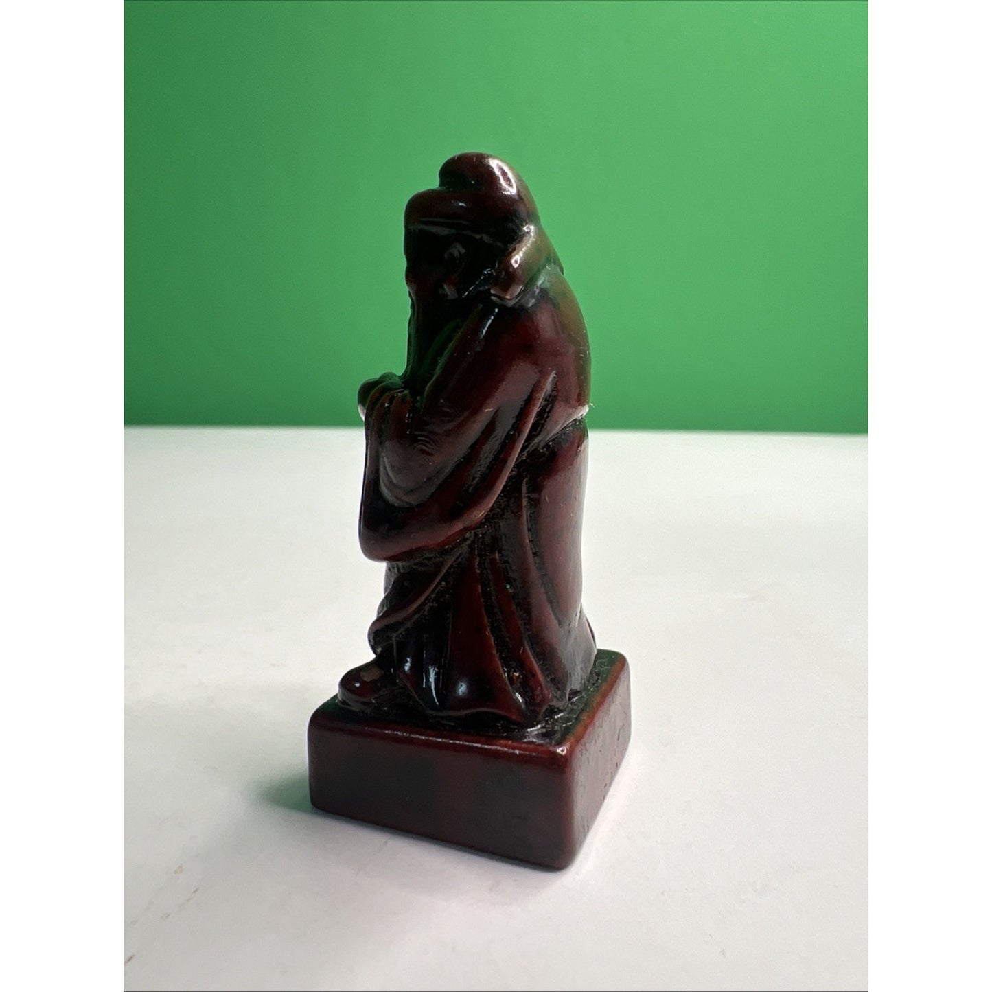 Vintage Chinese Chess Pawn Replacement Piece Dark Red Soapstone