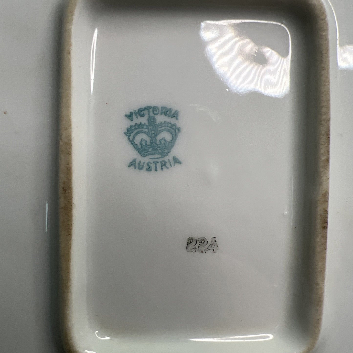 Antique Victoria Austria Covered Sardines China Dish 5” x 4” Figural Fish Handle