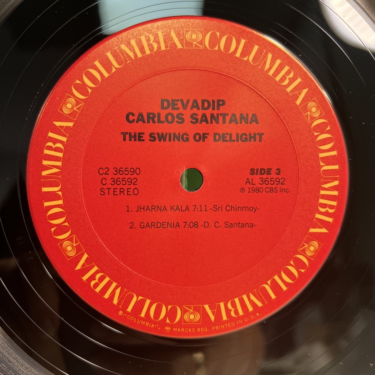 DEVADIP CARLOS SANTANA - The Swing Of Delight 2x LP 1980 Gatefold Album Columbia
